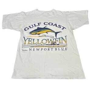 Yellow Fin Tuna Tropical Fish Gulf Coast Vintage M Graphic Tee T-Shirt 1992 90's